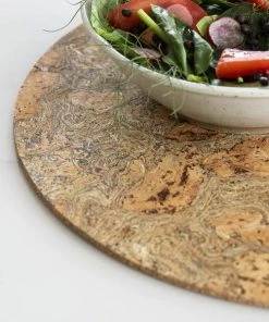 LIGA Naturally Smoked Cork Coasters Placemats Sets