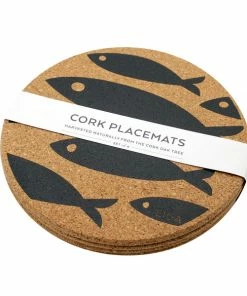 LIGA Set Of Four Fish Cork Placemats