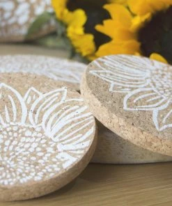 LIGA Cork Coaster Sunflower Set