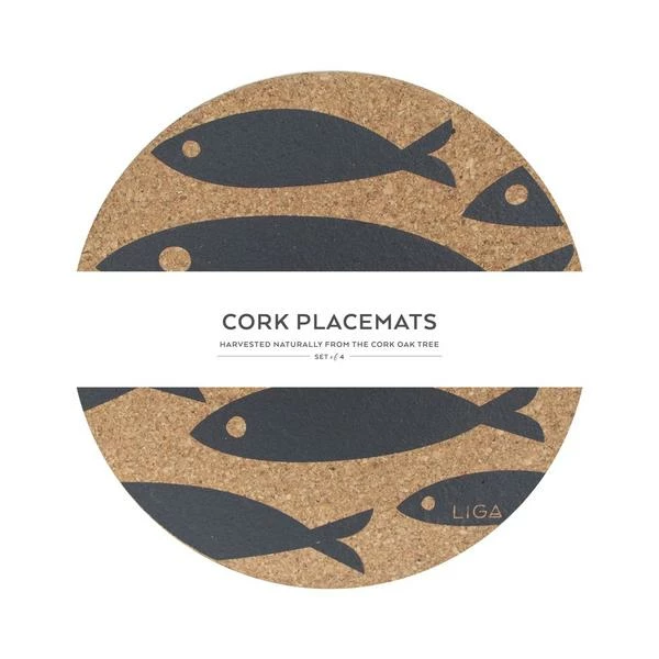 LIGA Fish Grey Placemat Set 3 LIGA Fish Grey Placemat Set