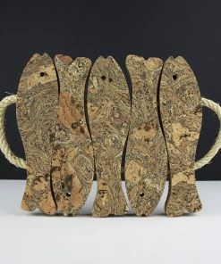 LIGA Cork Trivet Five Fish Ice Grey