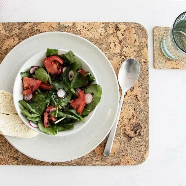 LIGA Cork Placemats Rectangle Ice Grey Set Of 4 5 LIGA Cork Placemats Rectangle Ice Grey Set Of 4