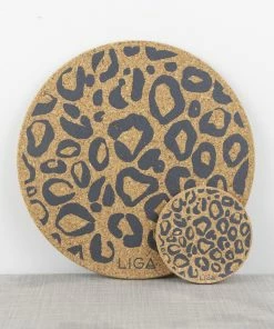 LIGA Leopard Print Cork Placemat Set