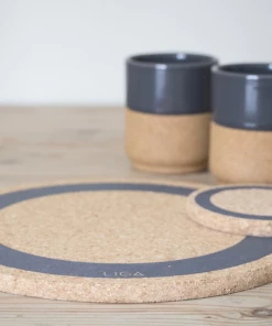 LIGA Set Of 4 Earth Grey Print Cork Placemats