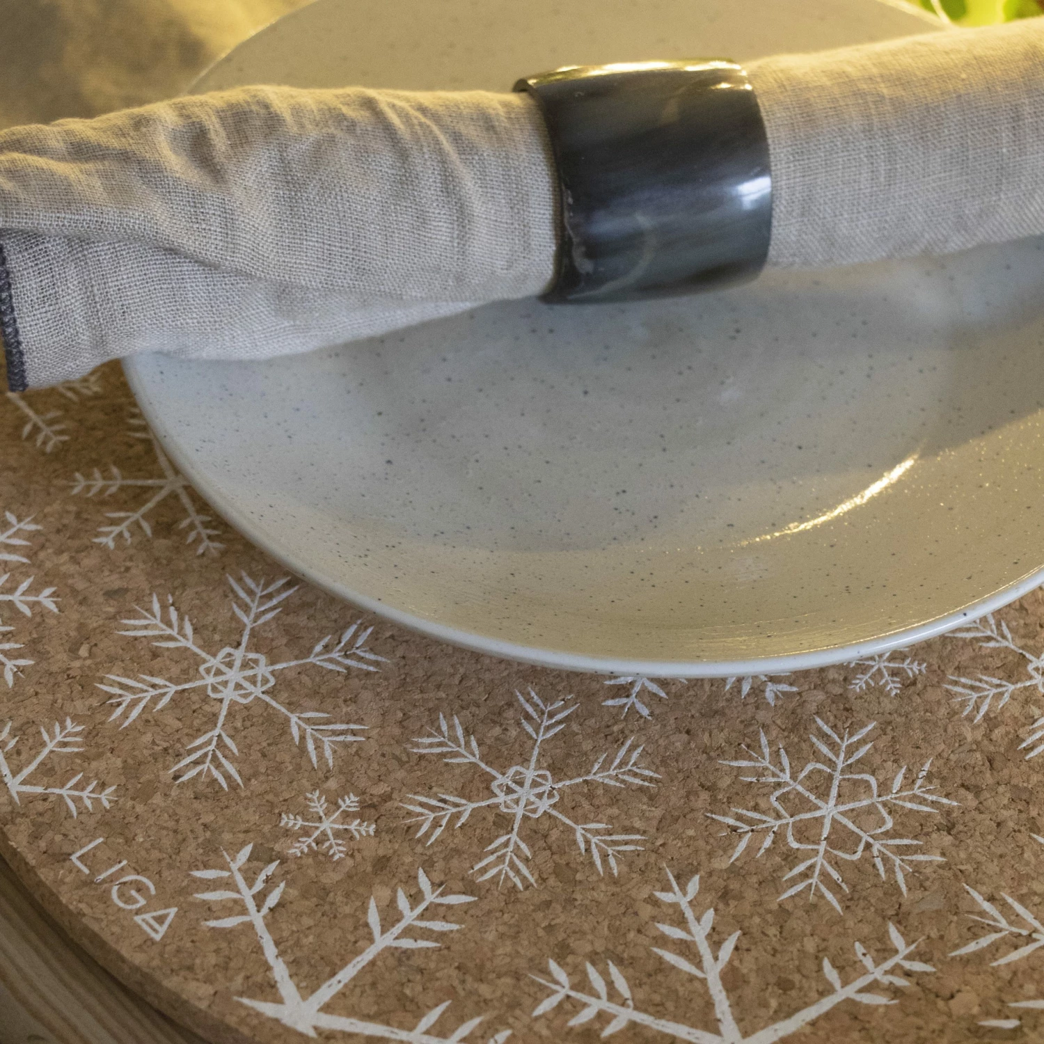 LIGA Cork Placemats Snowflakes Set 5 LIGA Cork Placemats Snowflakes Set