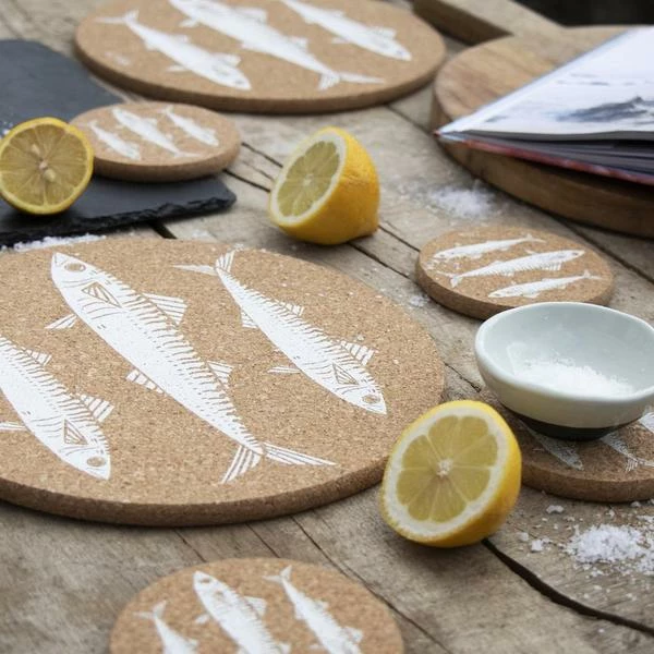 LIGA Set Of Four Mackerel Cork Placemats 5 LIGA Set Of Four Mackerel Cork Placemats