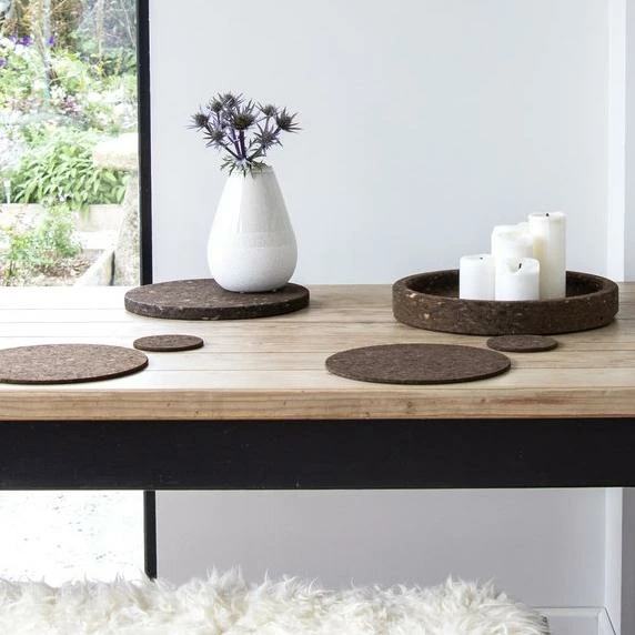 LIGA Cork Coaster Set Smoked 4 LIGA Cork Coaster Set Smoked