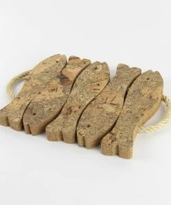 LIGA Ice Grey Cork Trivet 5 Fish