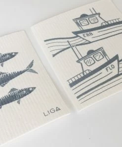 LIGA Eco Dishcloths Ebb And Flo & Mackerel 9 LIGA Eco Dishcloths Ebb And Flo & Mackerel