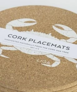 LIGA Set Of Four Crab Cork Placemats