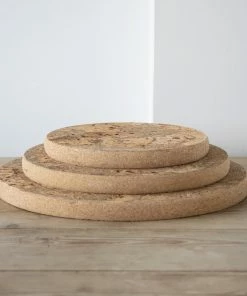 LIGA Ice Grey Round Cork Trivet Set of 3