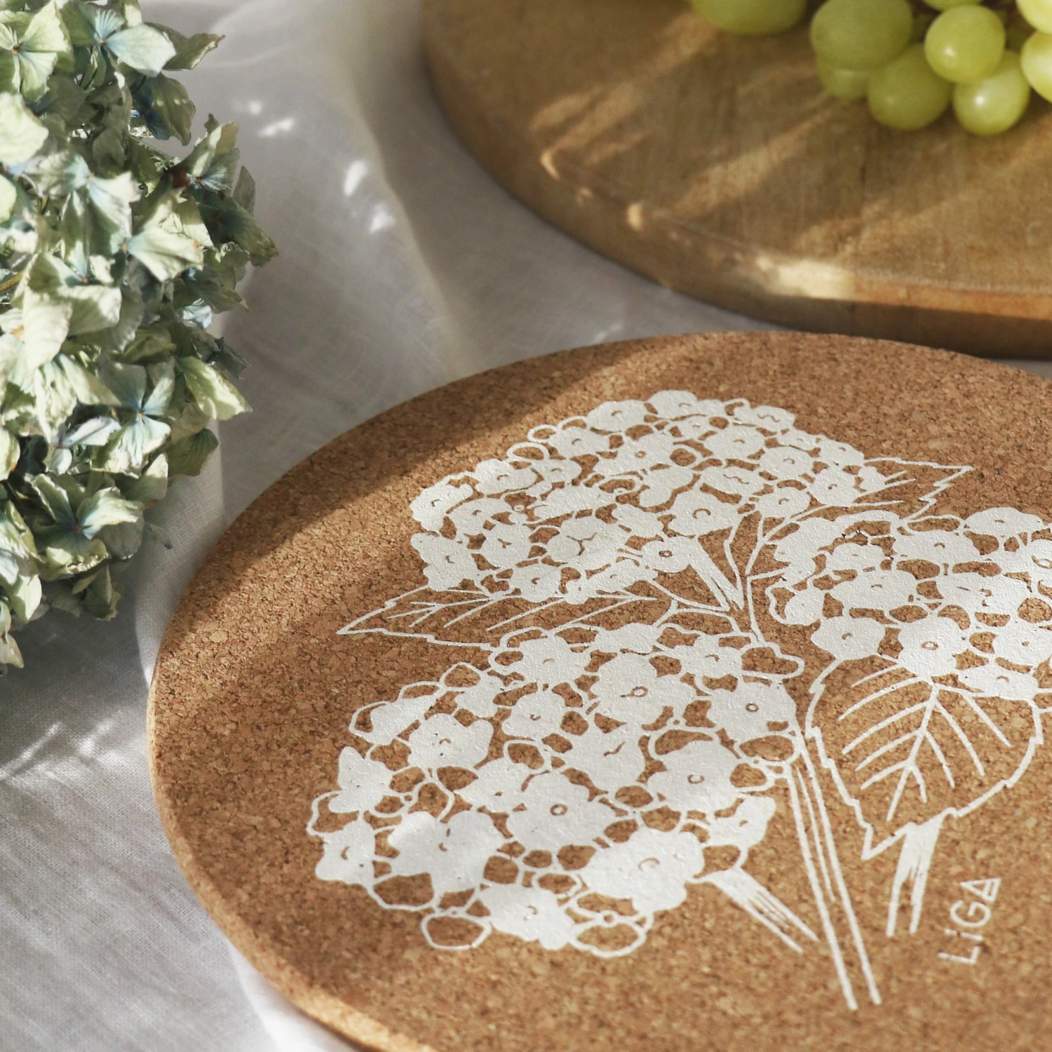 LIGA Cork Placemat Hydrangea 5 LIGA Cork Placemat Hydrangea