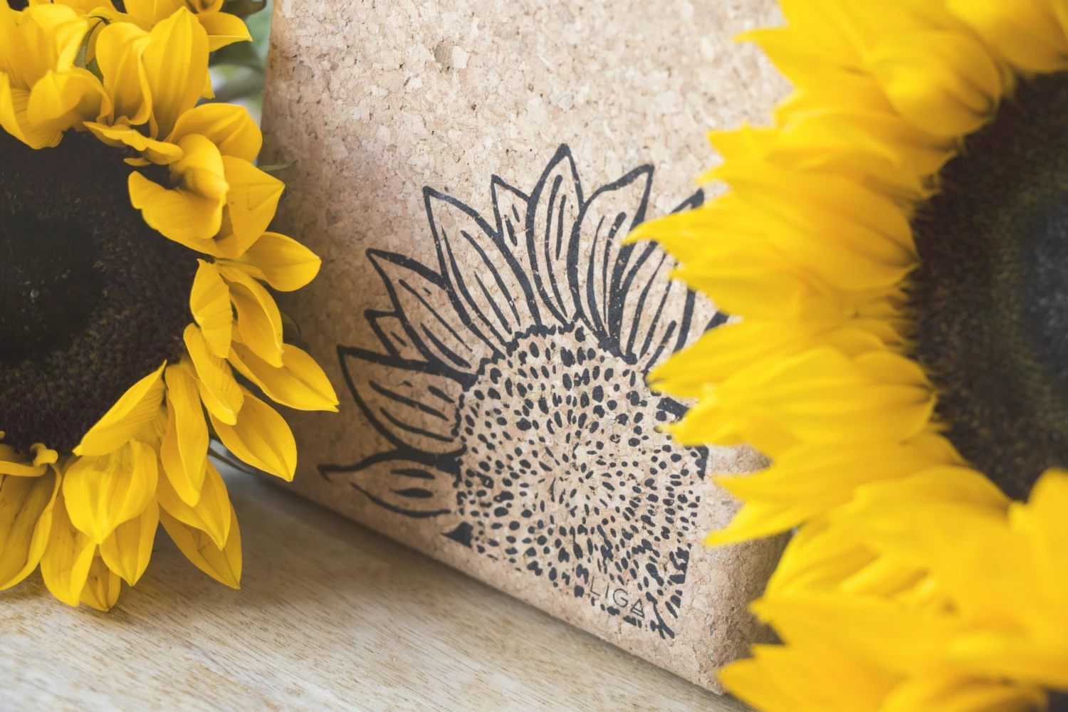 LIGA Cork Yoga Blocks Sunflower S 2 4 LIGA Cork Yoga Blocks Sunflower S 2