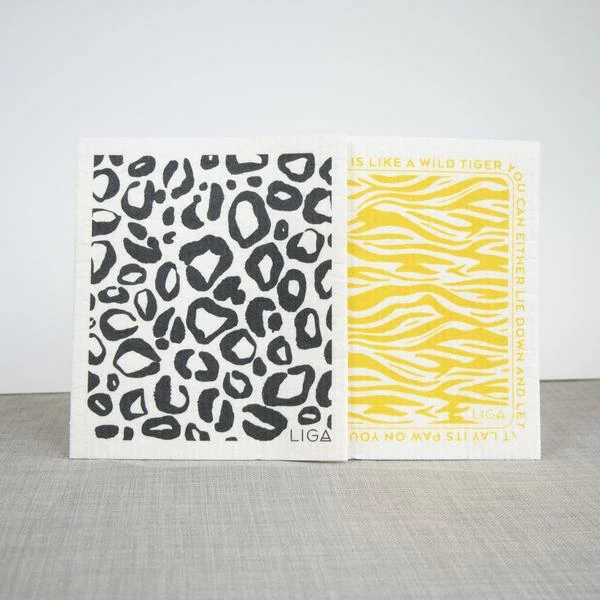 LIGA Eco Leopard Tiger Dishcloths 3 LIGA Eco Leopard Tiger Dishcloths