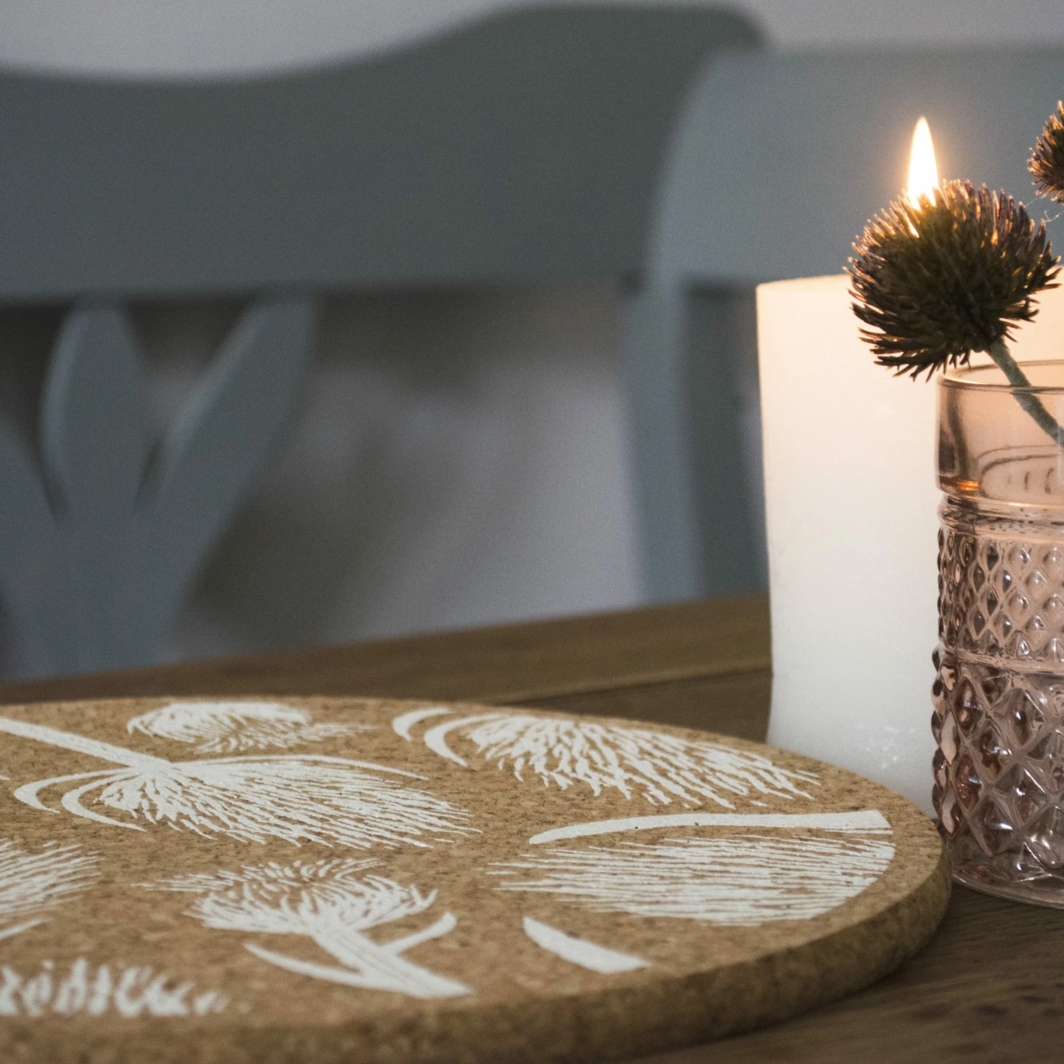 LIGA Cork Placemats Thistles Set 4 LIGA Cork Placemats Thistles Set