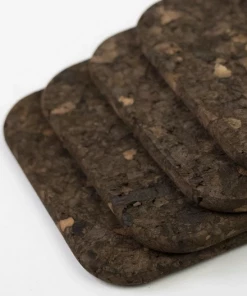 LIGA Smoked Cork Square Coasters