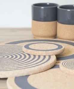 LIGA Cork Coaster Orbit Grey Set