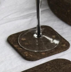 LIGA Smoked Cork Square Coasters