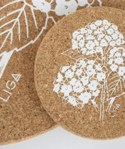 LIGA Cork Coaster Set - Hydrangea