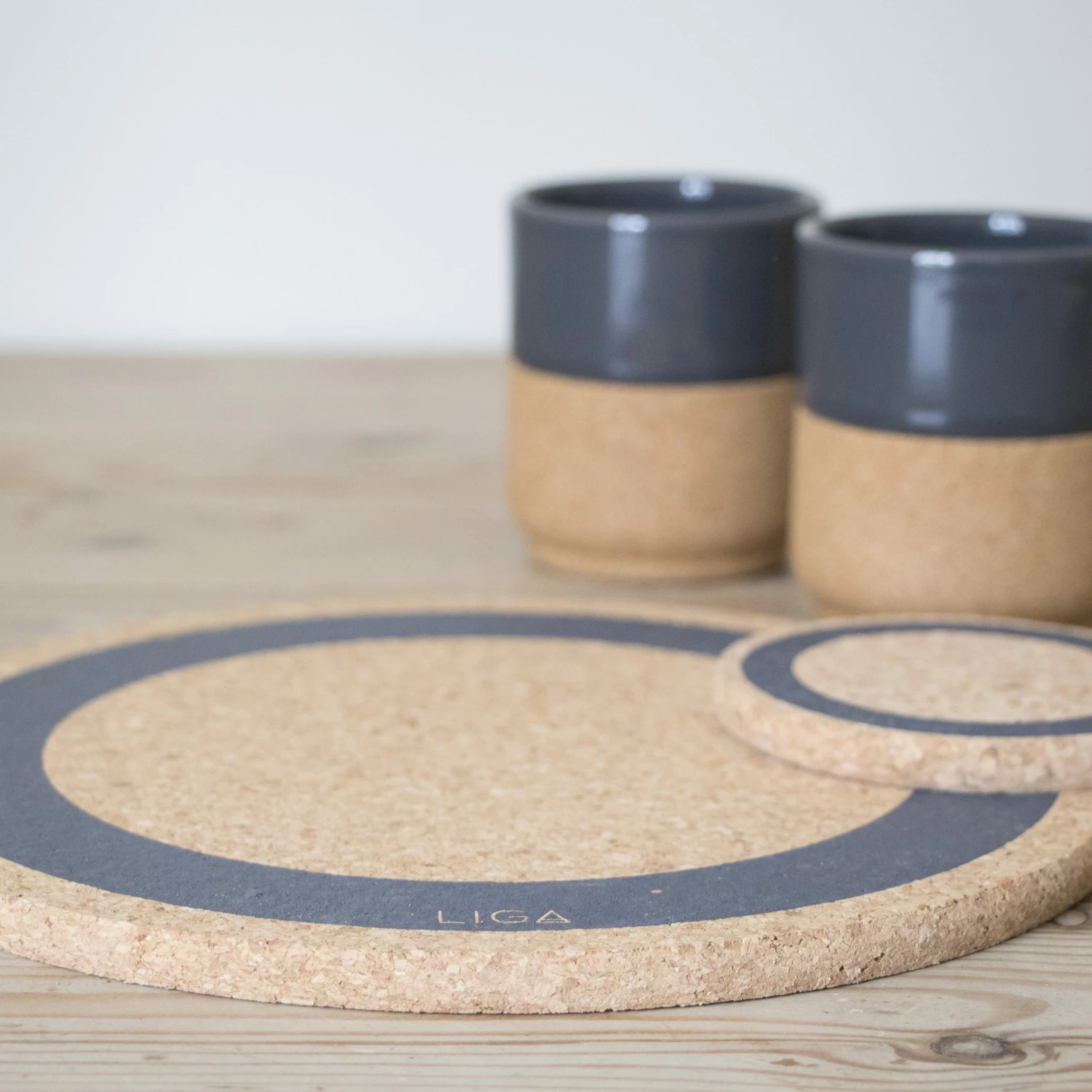 LIGA Cork Coaster Earth Grey Set 5 LIGA Cork Coaster Earth Grey Set