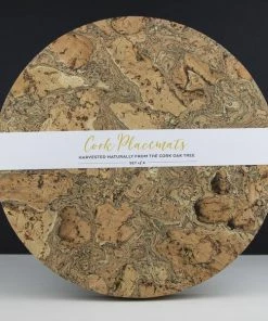 LIGA Naturally Smoked Cork Coasters Placemats Sets