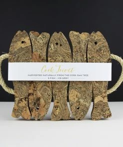 LIGA Cork Trivet Five Fish Ice Grey