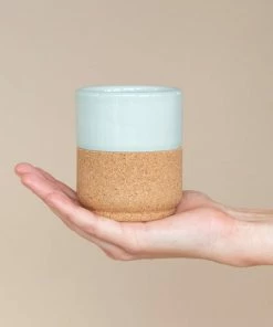 LIGA Aqua Ceramic And Cork Coffee Mug