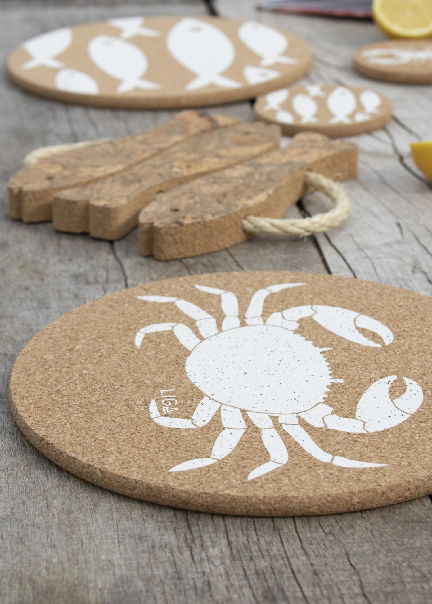 LIGA Cork Coaster Crab Set 6 LIGA Cork Coaster Crab Set