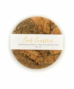 LIGA Naturally Smoked Cork Coasters Placemats Sets