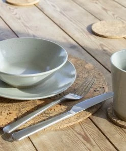 LIGA Cork Coaster Set Round Ice Grey 10 LIGA Cork Coaster Set Round Ice Grey