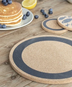 LIGA Set Of 4 Earth Grey Print Cork Placemats