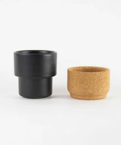 LIGA Black Ceramic And Cork Coffee Mug