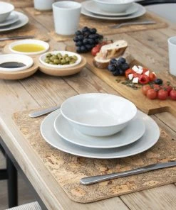 LIGA Rectangle Ice Grey Cork Placemat Set