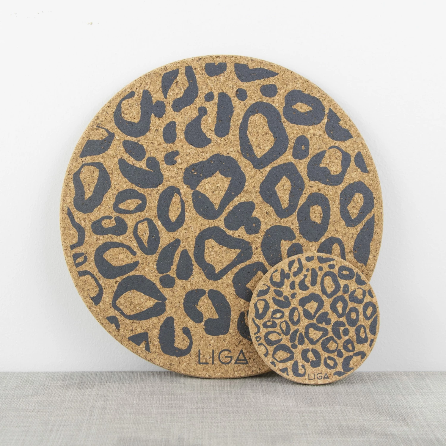 LIGA Cork Coaster Leopard Print Set 5 LIGA Cork Coaster Leopard Print Set