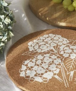 LIGA Cork Placemats Hydrangea Set
