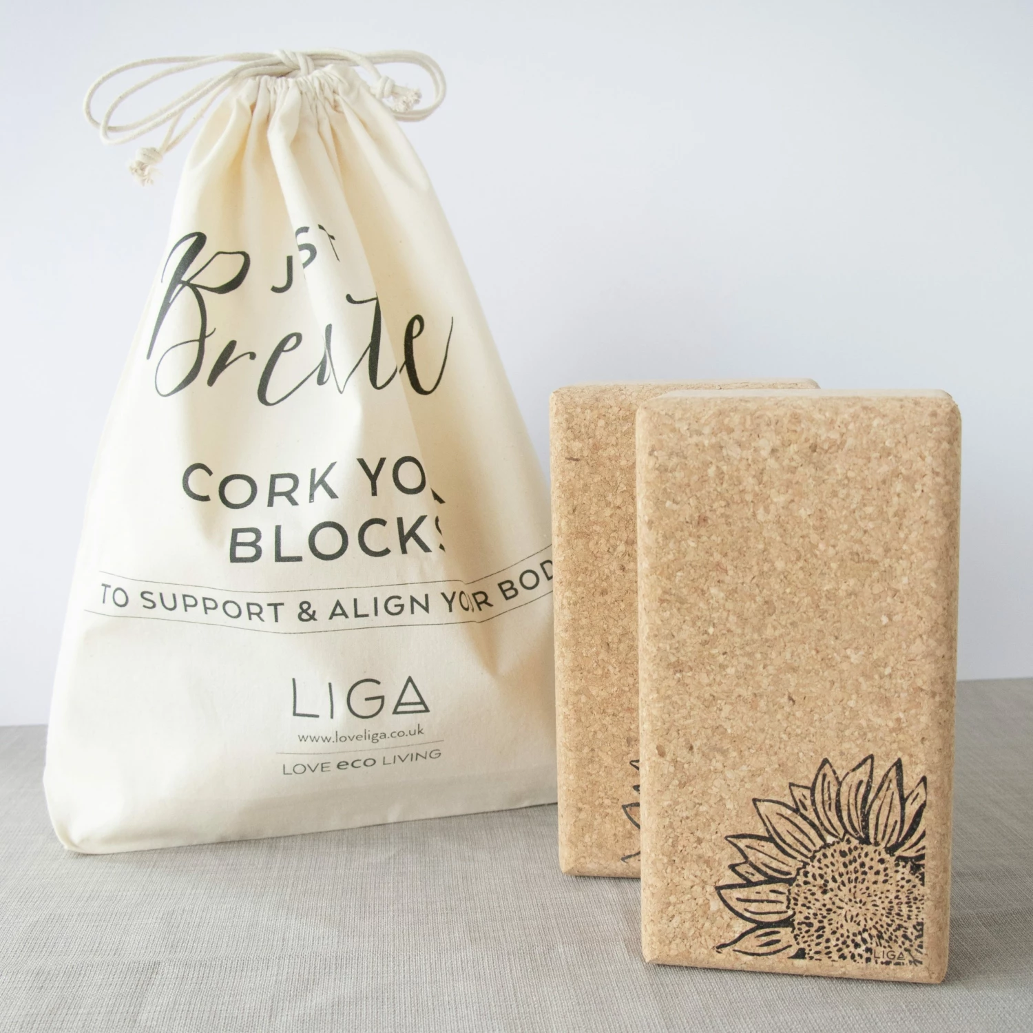 LIGA Cork Yoga Blocks Sunflower S 2 3 LIGA Cork Yoga Blocks Sunflower S 2