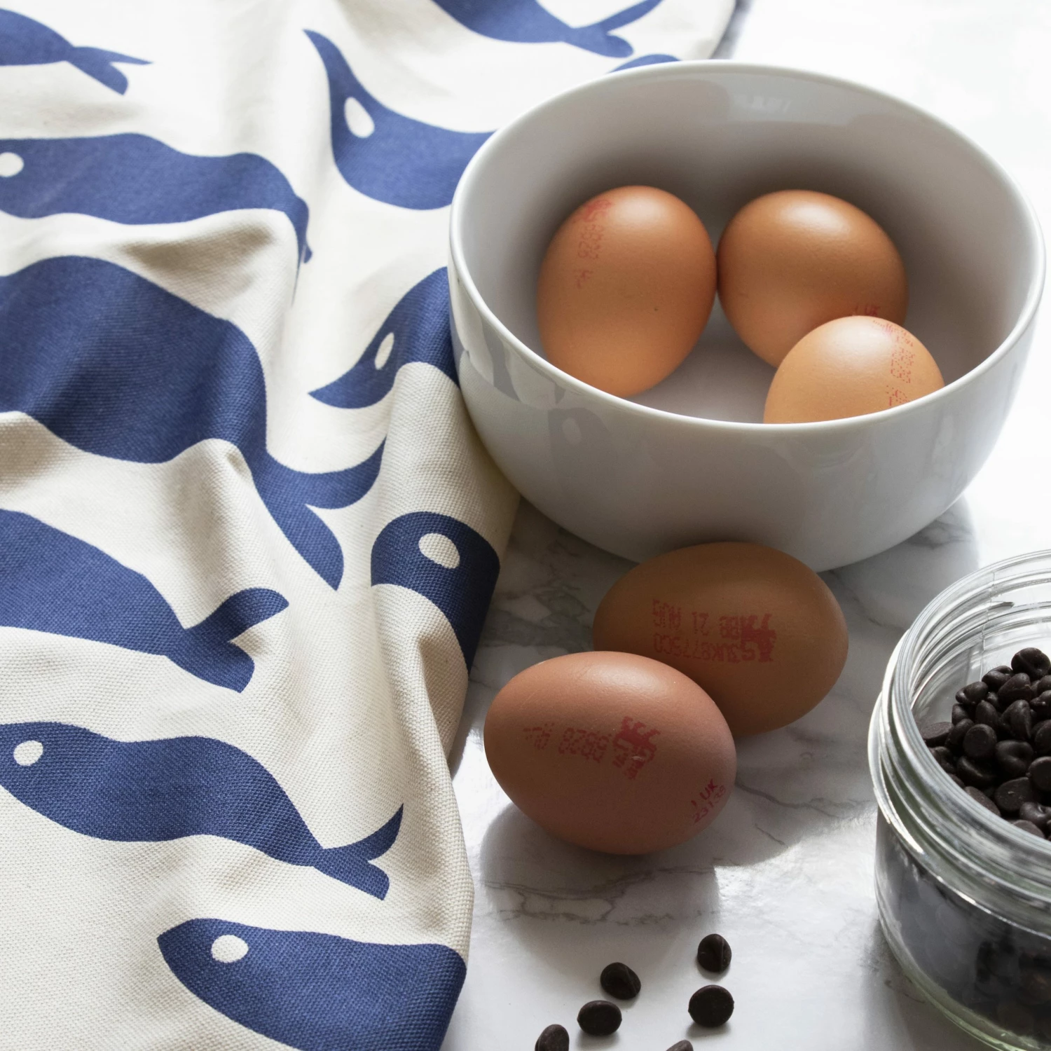 LIGA Organic Tea Towel Fish Navy 5 LIGA Organic Tea Towel Fish Navy