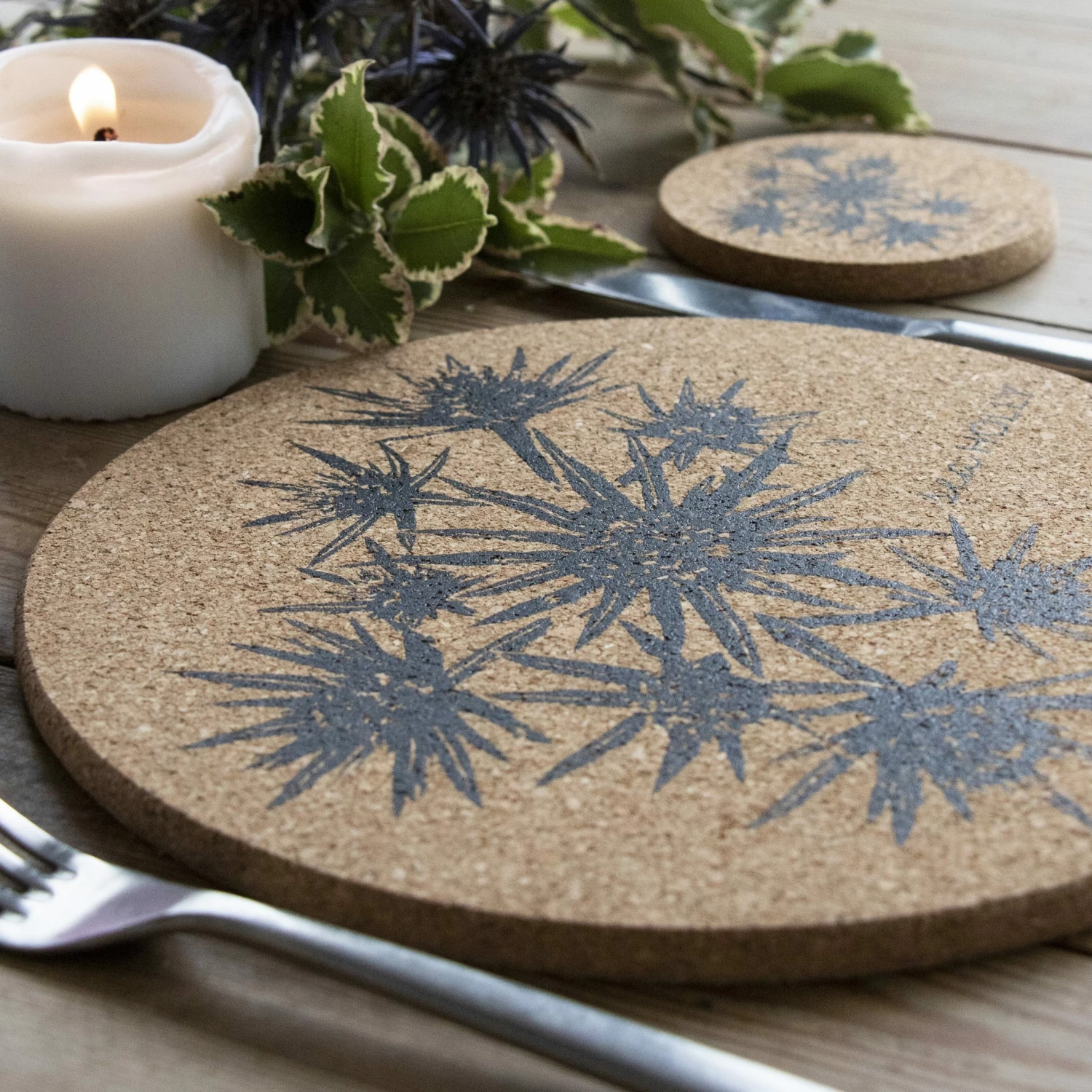LIGA Cork Placemat Sea Holly 6 LIGA Cork Placemat Sea Holly