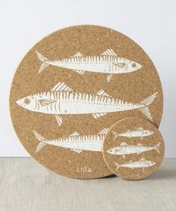 LIGA Cork Placemats Mackerel Set 10 LIGA Cork Placemats Mackerel Set