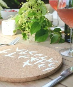 LIGA Cork Placemat Swallows White 9 LIGA Cork Placemat Swallows White