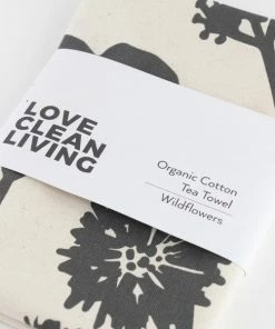 LIGA Wildflower Tea Towel I Black