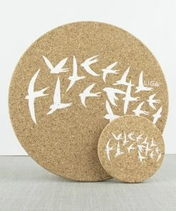 LIGA Cork Placemat Swallows White