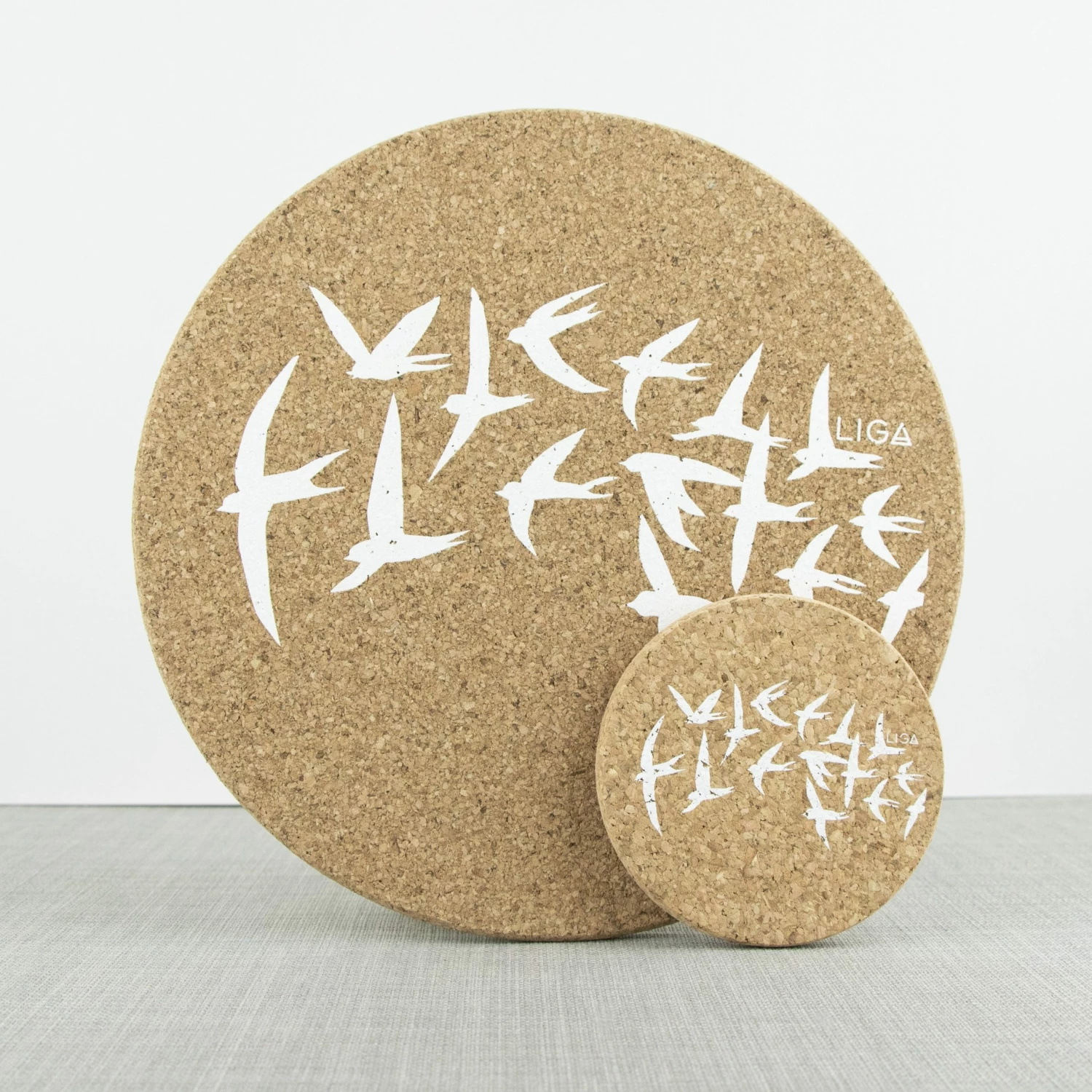 LIGA Cork Placemat Swallows White 4 LIGA Cork Placemat Swallows White