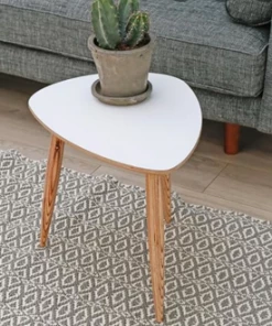 LIGA White Pebble Side Table