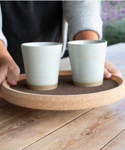 LIGA Smoked Cork Round Tray 9 LIGA Smoked Cork Round Tray