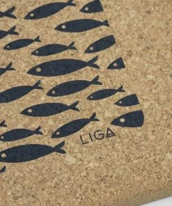 LIGA Cork Drinks Tray | Grey Fish