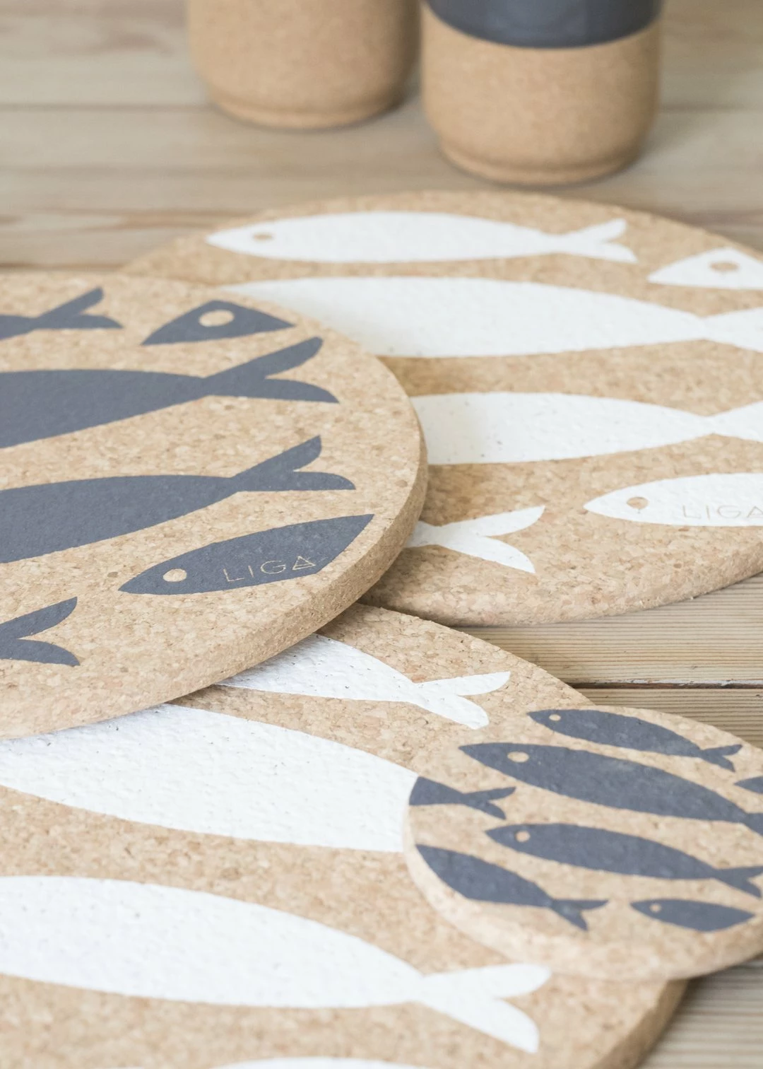 LIGA Liga Cork Fish Placemat Grey Set of 4 5 LIGA Liga Cork Fish Placemat Grey Set of 4