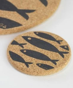 LIGA Set Of Four Fish Cork Coasters