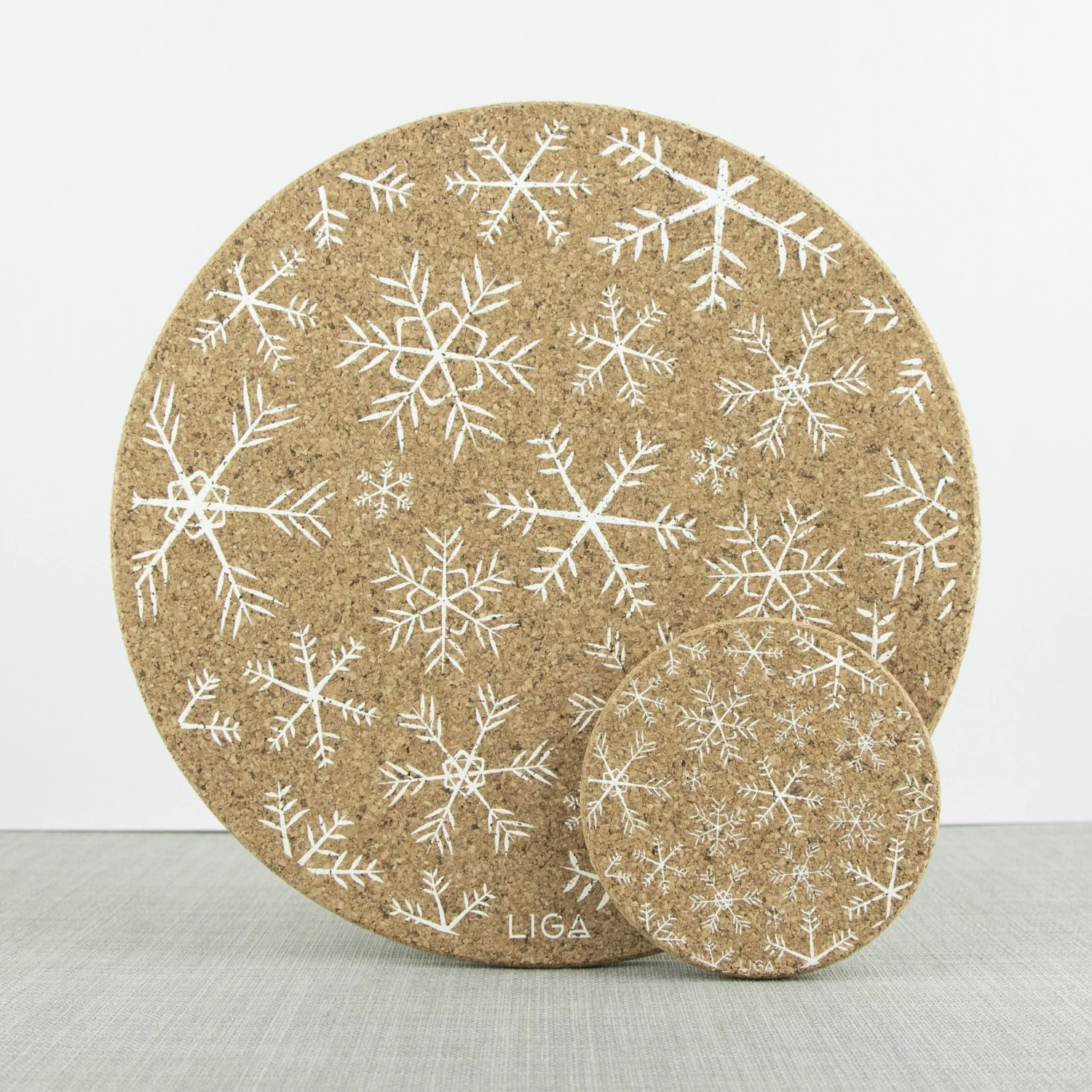LIGA Cork Placemats Snowflakes Set 4 LIGA Cork Placemats Snowflakes Set