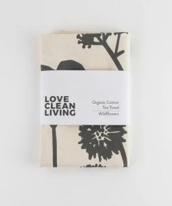LIGA Wildflower Tea Towel I Black